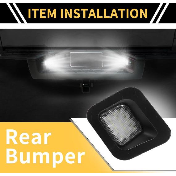 2 Pcs LED License Plate Light Tag Lamp Assembly for Dodge for Ram 1500 2500 3500 2003-2018 No.55078095AE White 6500K White Lens