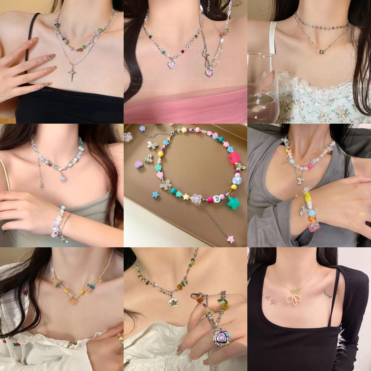 

Colorful Beaded Summer Necklace – Fresh, Versatile, and Sweet Clavicle Chain