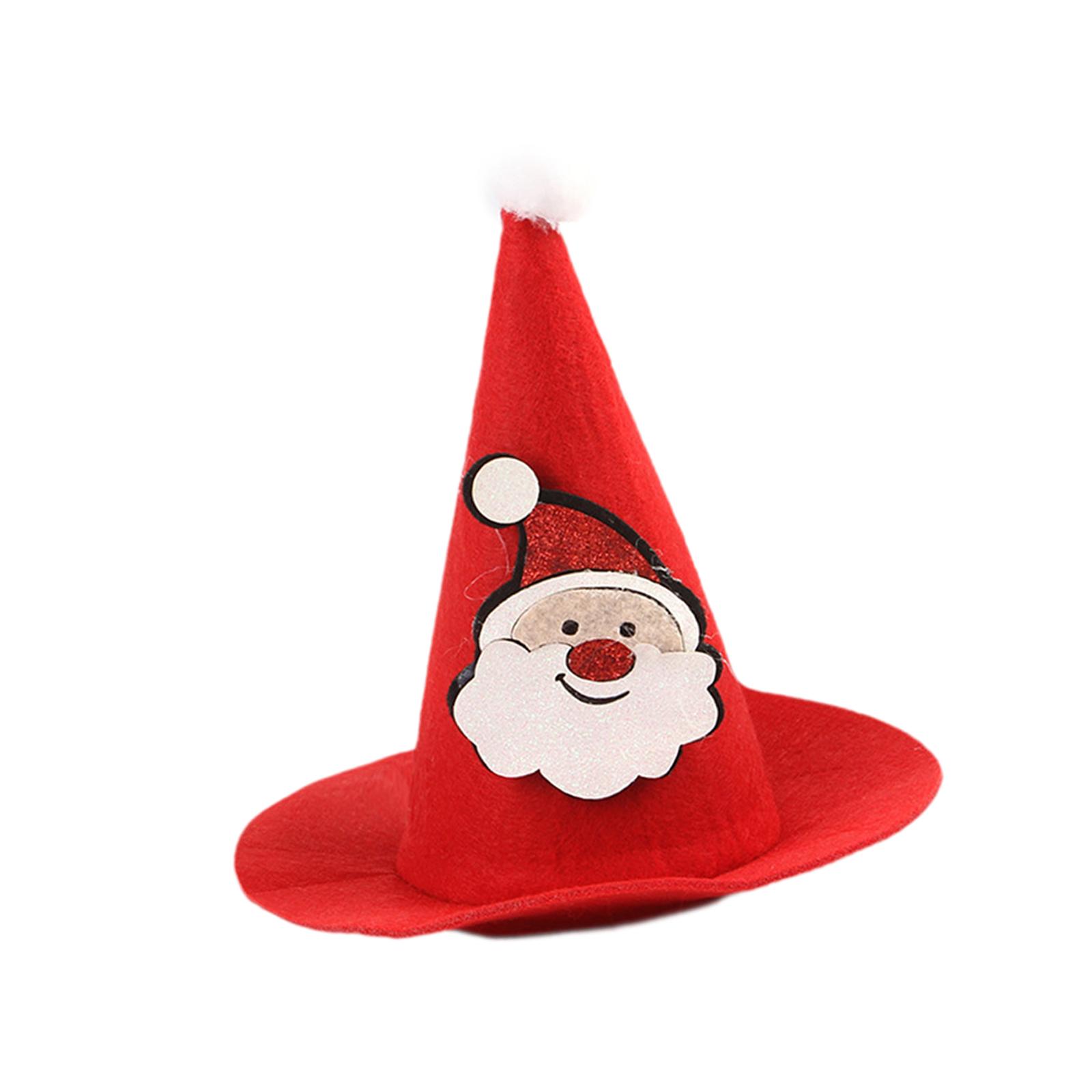 

Праздничная шапка Санты для питомца, остроконечная шапка из нетканого материала, рождественский наряд для маленьких и средних собак, кошек, декоративный реквизит для фото, аксессуары