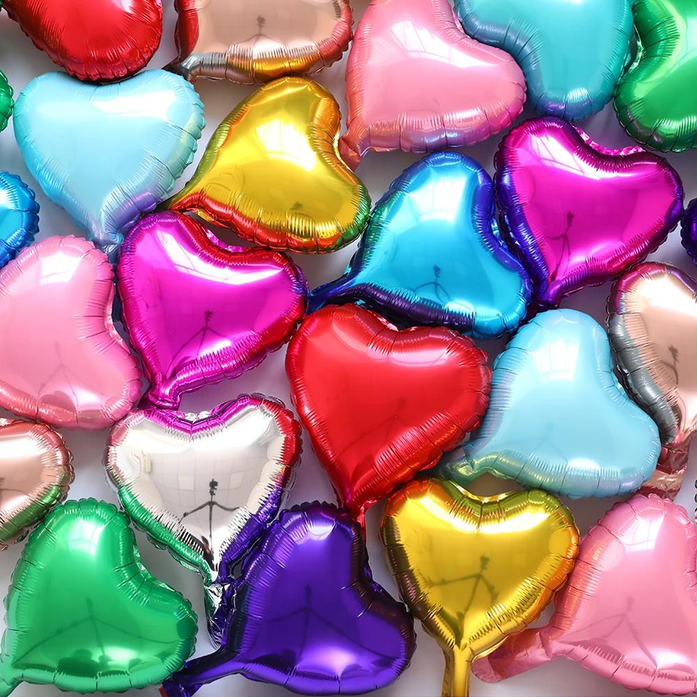 5/100Pcs 18inch Red Love Heart Shape Foil Balloons Wedding Decoration Birthday Party Gift Home Room Decor DIY Aluminum Air Balls