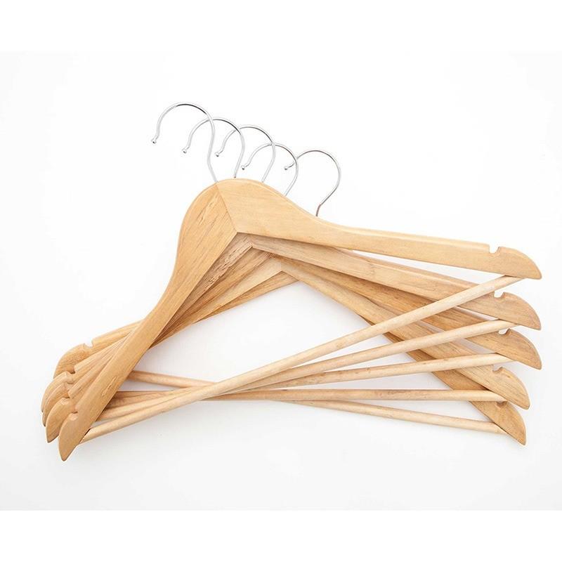 Set of 5 Wooden Hangers with Hanger Bar5 Harper