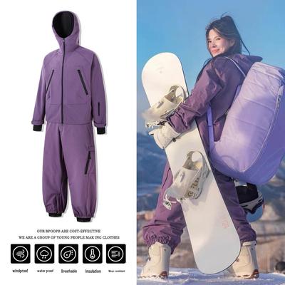 Unisex American Ski Suit: Loose, Waterproof, Wear-Resistant, Warm Jacket & Pants Set