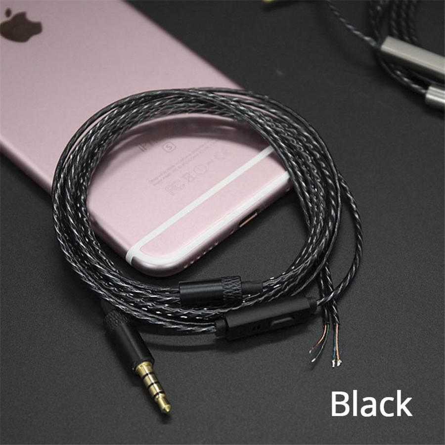 

Кабель для наушников Аудиокабели для наушников для iPhone с разъемом 3,5 мм DIY с микрофоном Ремонт Замена наушников Кабель для наушников чёрный