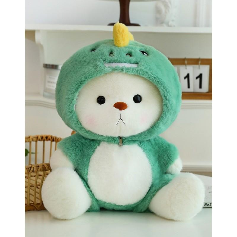 

Turn Into Bear Dinosaur Shark Deer Plush Toy Stuffed Doll Bedroom Decoration 35cm зелёный