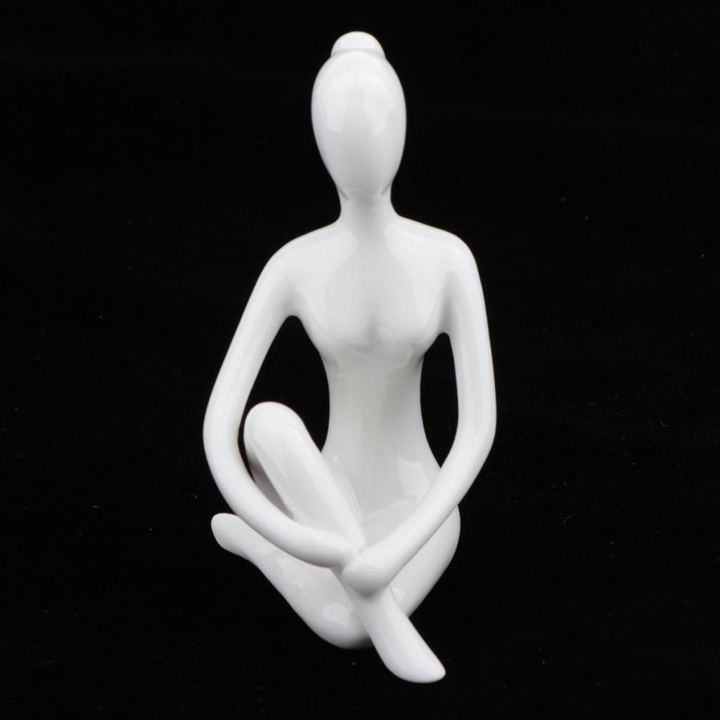 Abstract Art Ceramic Yoga Poses Figurine Porcelain Statue Different Home Ornament