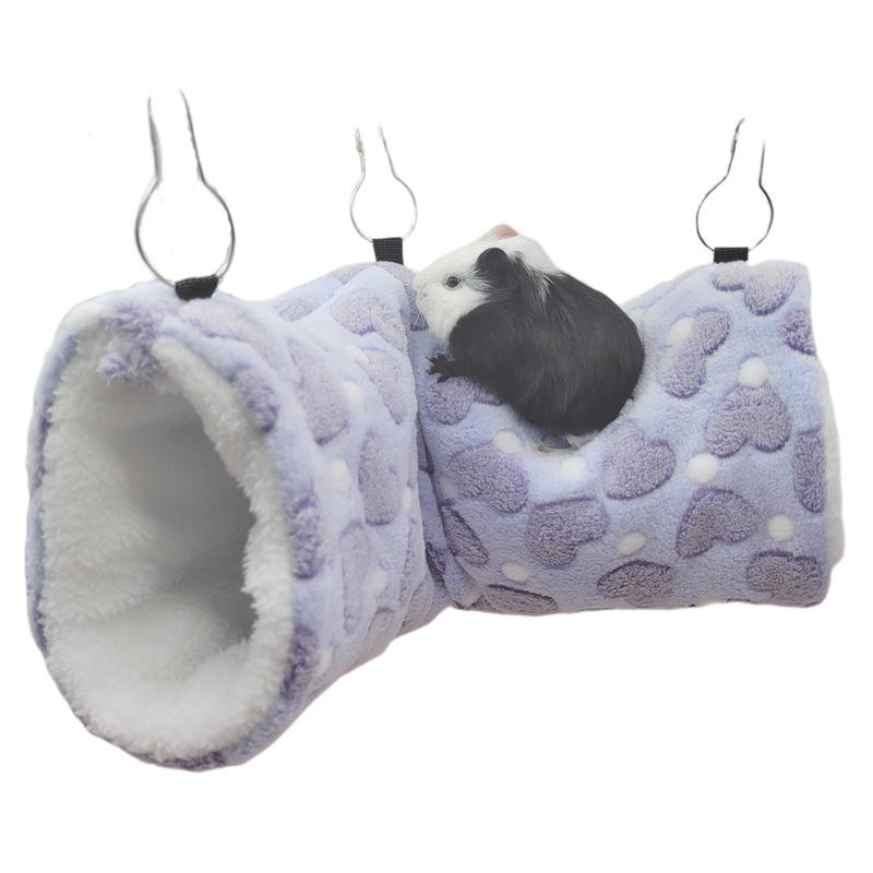 Super Soft Plush Tunnel Nest: Warming Hammock for Hamsters, Mice, Sugar Gliders, Ferrets, Guinea Pigs, and Cavies