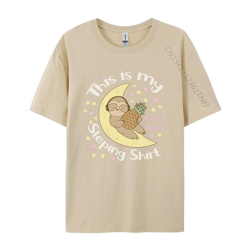 This Is My Sleeping Sleepy Sloth Moon T Shirts Men Harajuku T Shirt Cotton Oversized Unique Tees Tops Fast Shipping