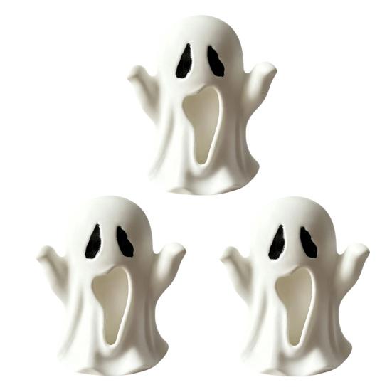 Indoor Spooky Decorations 3D Printed Ghost Figurine, Small Statue, Halloween Decorative Figurines Cute Desktop Decoration for Party Tabletop