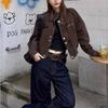 Women Short Jacket 2026 Spring Autumn New Unisex American Vintage Cropped Jacket Loose Washed Workwear Short Jacket