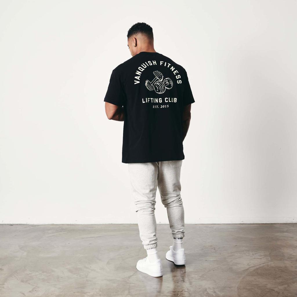 T-shirt de fitness en coton grande taille VQ pour homme - Manches courtes pour la course et les loisirs