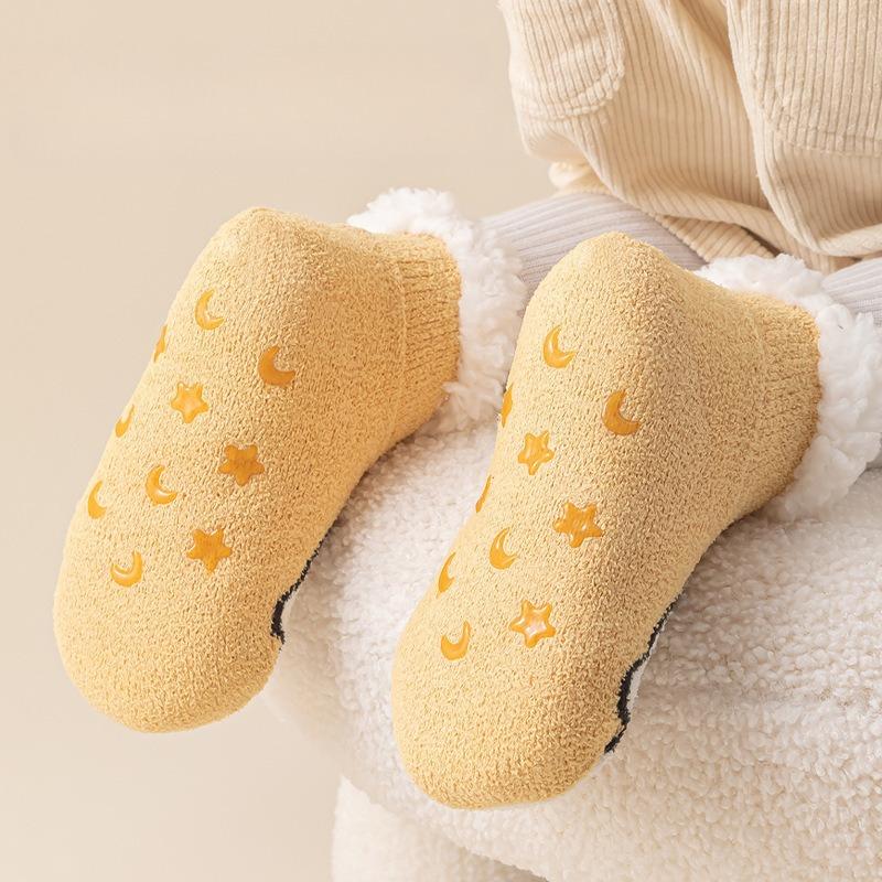 Non-Slip Baby Sock Winter Thermal House Slippers Warm Plush Indoor Floor Crib Shoes for Toddler Infant Boy Girl Learning To Walk