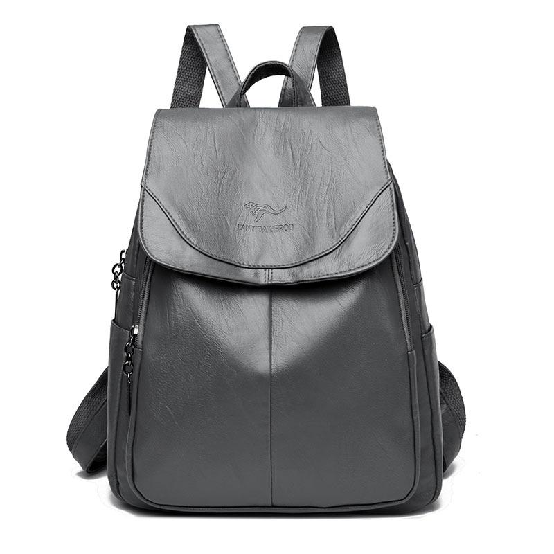 Soft Leather, Fashionable and Versatile Backpack, Large-capacity Travel Bag for Women