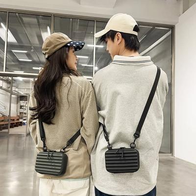 Striped Hard Shell Messenger Bag Shoulder Bag