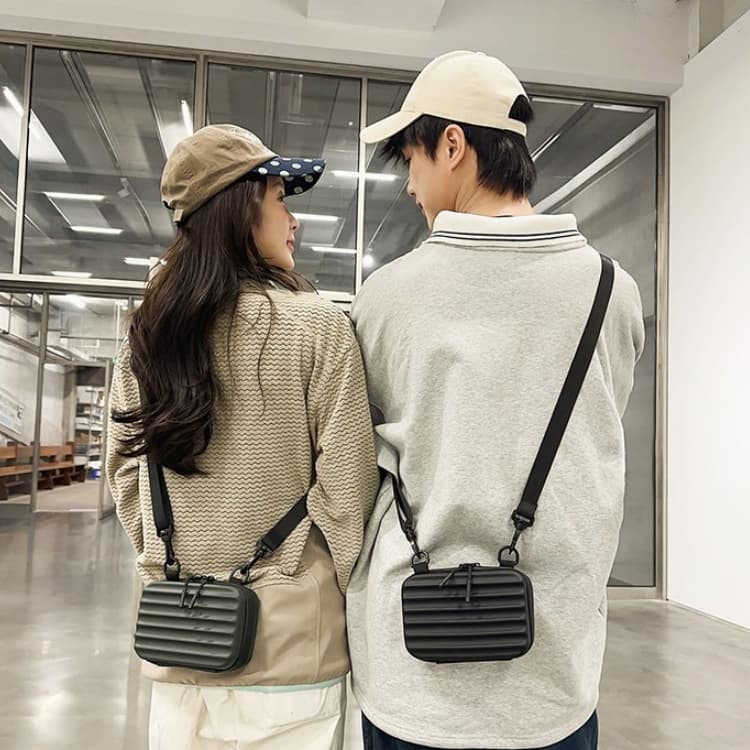 Borsa a tracolla messenger rigida a righe