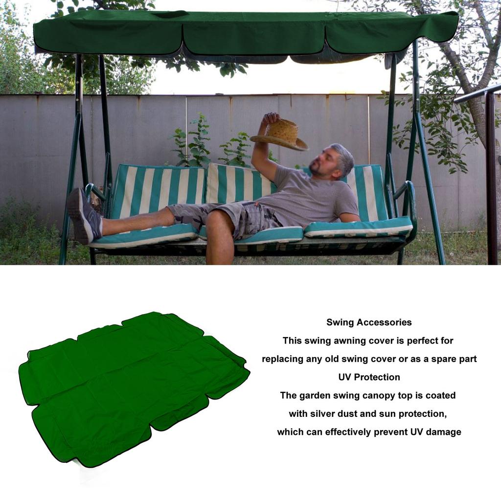 Waterproof Outdoor Swing Canopy Replacement 420D Silver Coated Oxford Fabric Swing Chair Canopy for Outdoor Garden Patio