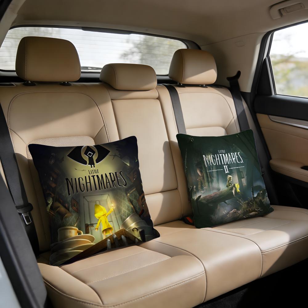 Game LLittle NNightmares Cushion Cover Short Plush Pillowcase for Bed Sofa Carwashable