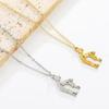 Stainless Steel Mother-Daughter Pendant Necklace - Retro Creative Design
