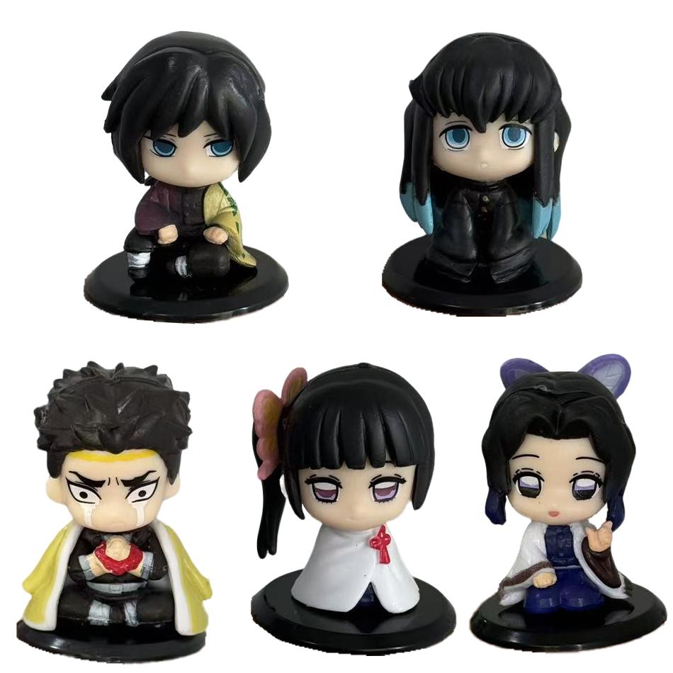 Q Version Demon Slayer 5 Style/Set Sitting Ghost Doll Tanjiro Nidouzi Inosuke Zenizu Figure Action Figure Movie Model Toys Doll