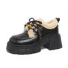 Sheepskin version bag head platform sandals hollowed Mary Jane shoes 2025 new summer mesh hole woven pig cage shoes