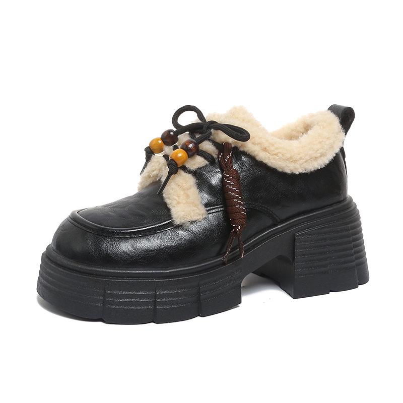 Sheepskin version bag head platform sandals hollowed Mary Jane shoes 2025 new summer mesh hole woven pig cage shoes