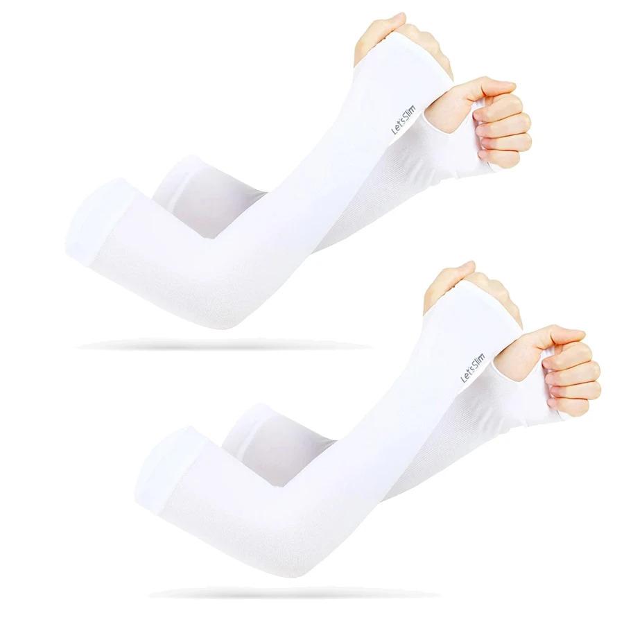 1/2pcs Summer Ice Silk Long Sleeves Anti-Sunburn Arm Cover Men Women Cuff New Cool Hand Sleeves Anti-UV Cycling Arm Sleeve