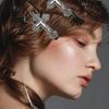 Edgy Crosses Design Hair Clip For Women Fretwork Metal Barrettes Gothic Hairpin Punk Fashion Accessory