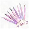 Professional Eyelash Tweezers Grip Eyelash Extension Tweezers 45 75 90 Degree Fiber Tip Easy Fanning Eyelash Tweezers