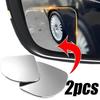 2Pcs Adjustable Wide Angle Mirrors HD Small Round Mirrors Car Blind Spot Mirrors for Safety Driving