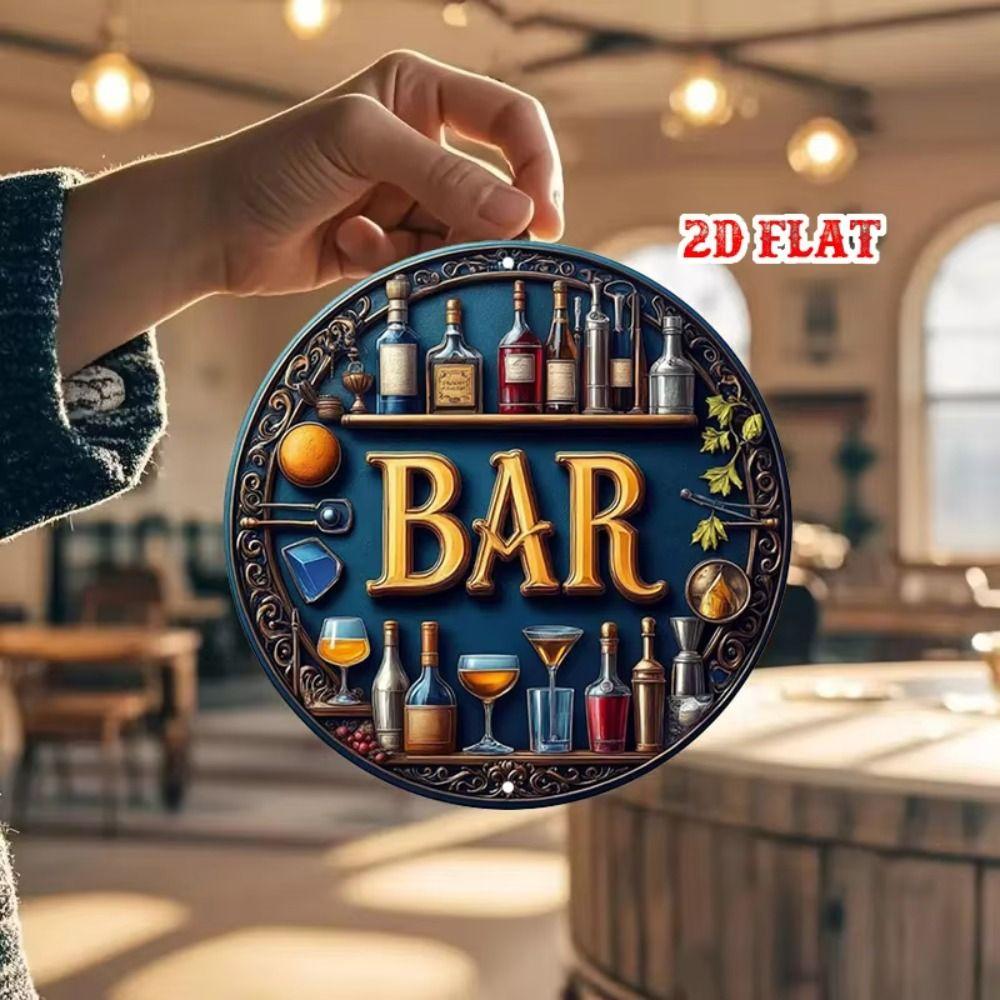Tin Art Painting Metal Wall Decor 20x20cm Handmade Craft Home Decorative Plate