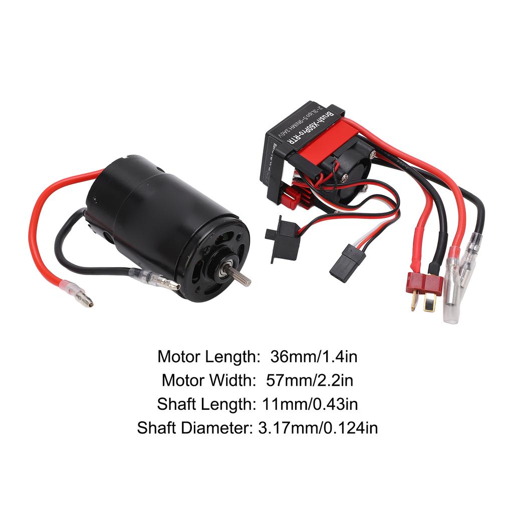 550 21t Motor 60A Waterproof Two Way Brushed ESC Kit for SCX10 1/10 Remote Control Car Upgrade Parts