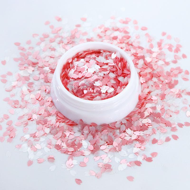 

Плоская бутылка весенний вишневый лепесток блестки для ногтей макарон 12 цветов ПЭТ нерегулярные украшения для ногтей накладки DIY принадлежности для ногтей