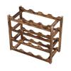 Wine Rack Pine Wood Wine Bottle Storage Shelf Display Organizer Decor for Countertop Home 4 Layer