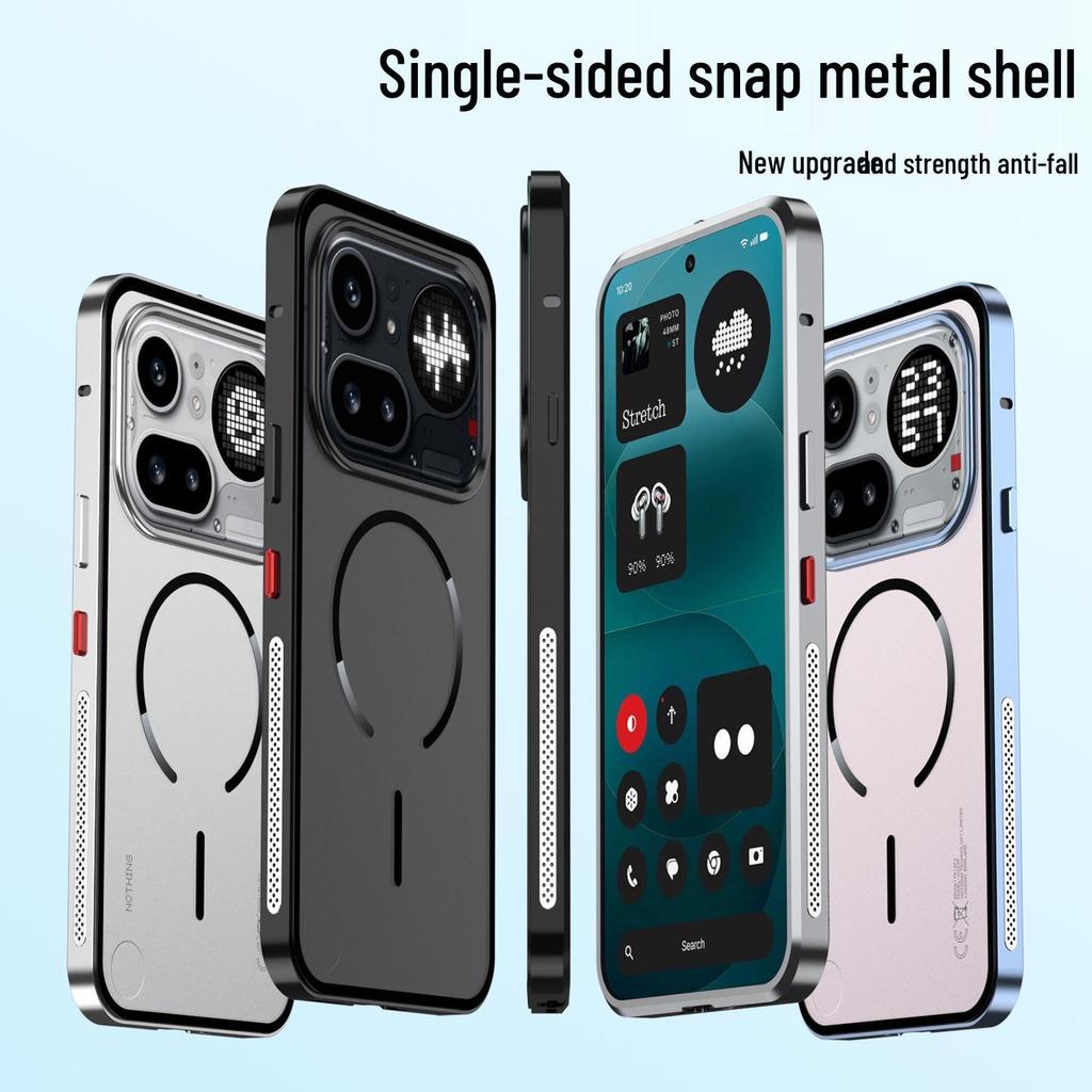 Nothing Phone 4 Pro Magnetic Metal Snap Drop-Proof Frosted Case