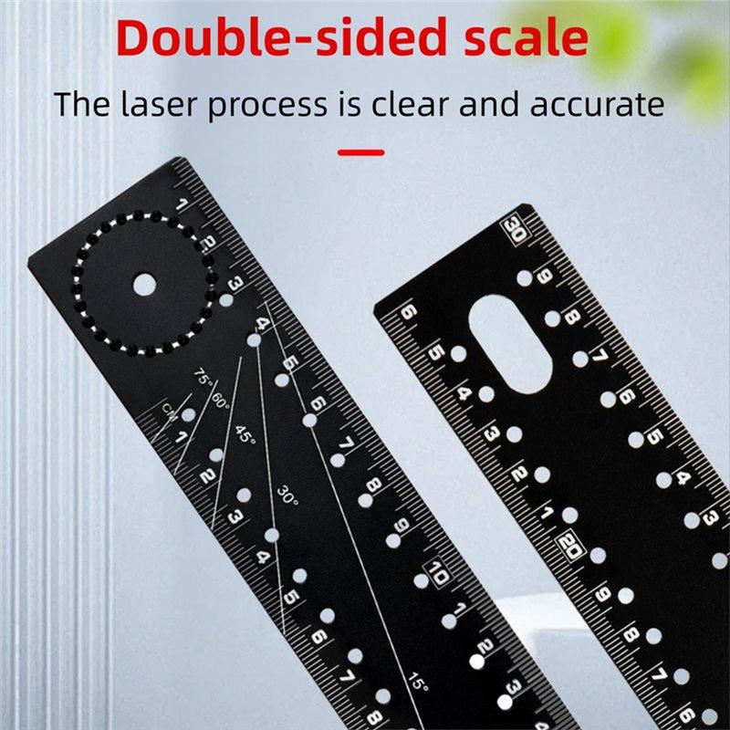 ABBP-300Mm Foldable Woodworking Right Angle Ruler Multi-Functional Angle Ruler For Woodworking Meaurement