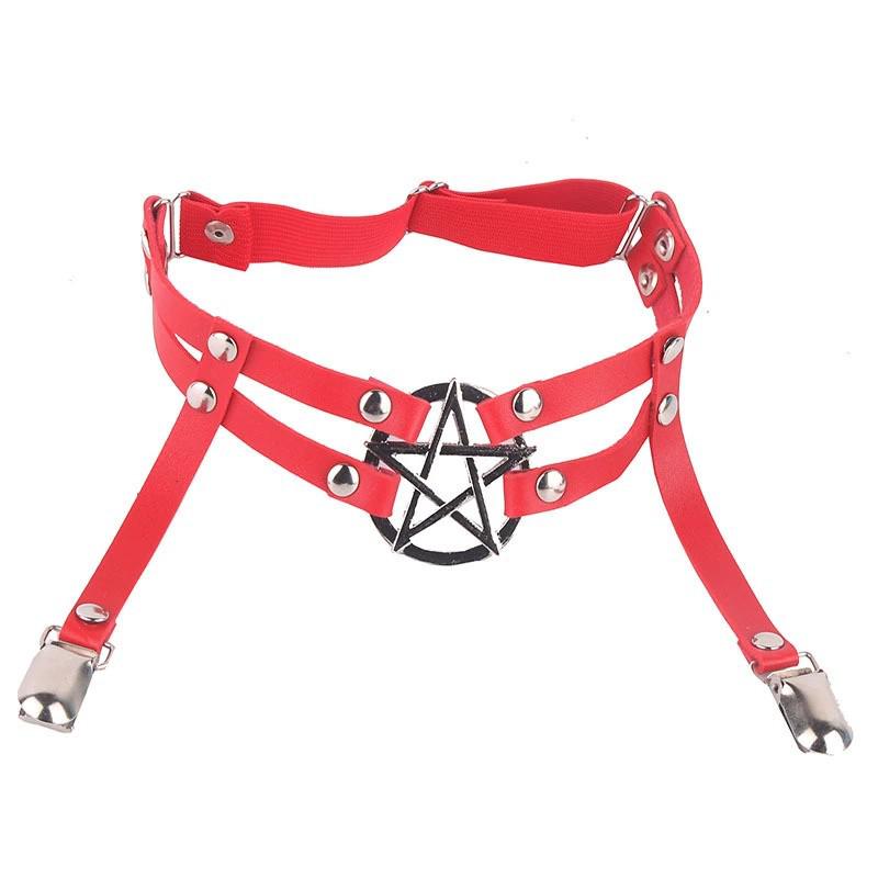 

Adjustable Five-Pointed Star Leg Ring with Duckbill Buckle Garter розы красного