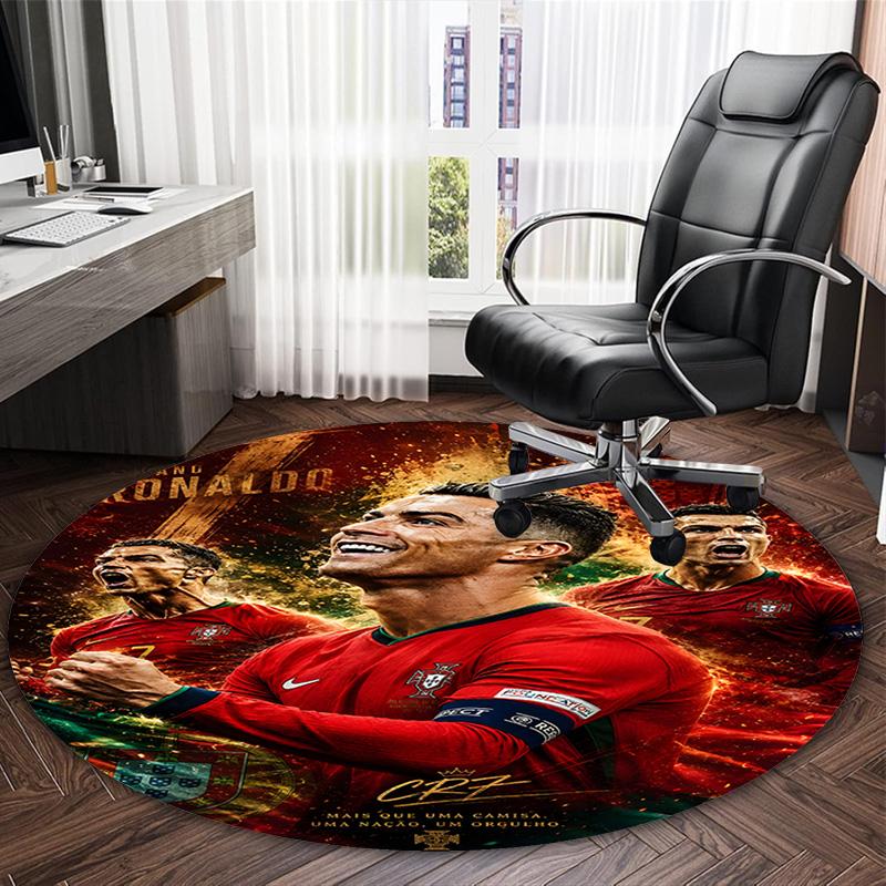 1pc Number 7 Soccer17 Carpet, Round Rug, Comfortable, Suitable for Entryways, Living Rooms, Office, And Bedrooms, Christmas Decoration