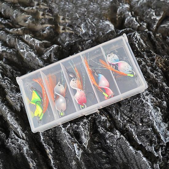 5Pcs Fishing Metal Spinners Lures with Sharp Hooks 360-Degree Rotating Wobbler Jigging Spoon Lures Fishing Accessories