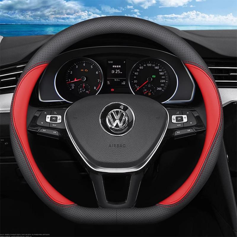 W14Car Steering Wheel Cover For Volkswagen VW Atlas Golf 8 Mk8 Polo Jetta Passat B9 Tiguan Auto interior accessories