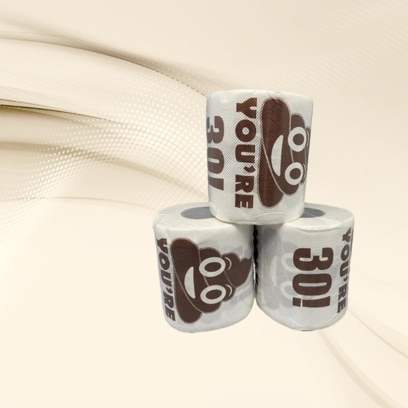 Funny Birthday Toilet Paper with Poop Design for Ages 18-60