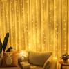 3x3m LED Curtain Colored Fairy Lights - Starry Waterfall Effect for Christmas