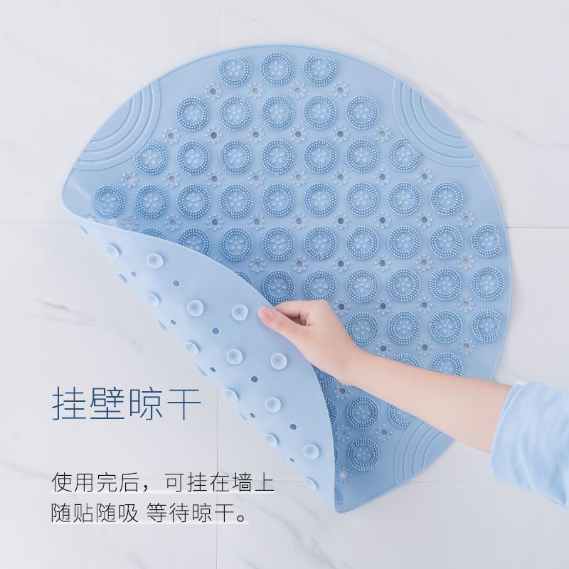 Combination Round Bathroom Tpr Non-Slip Mat Series, Hydrophobic Quick-Drying Suction Cup Floor Mat For Household Shower Room, Bathroom
