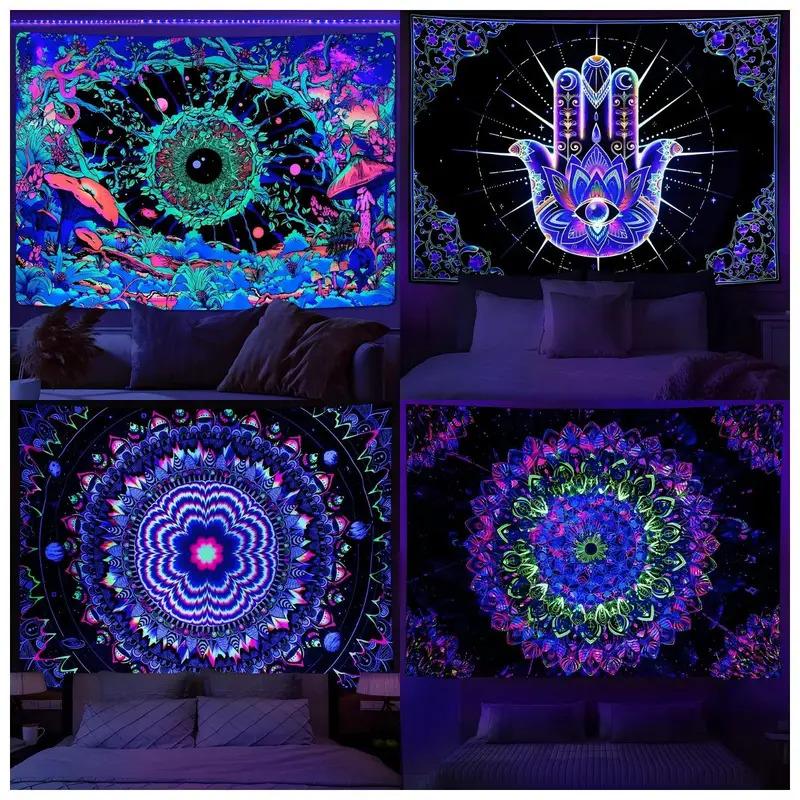 VIKAMA Fish Hand AllSeeing Eye Tapestry  Cosmic Nebula Wall Art  Mystical Home Decor for Meditation Rooms  Bedrooms