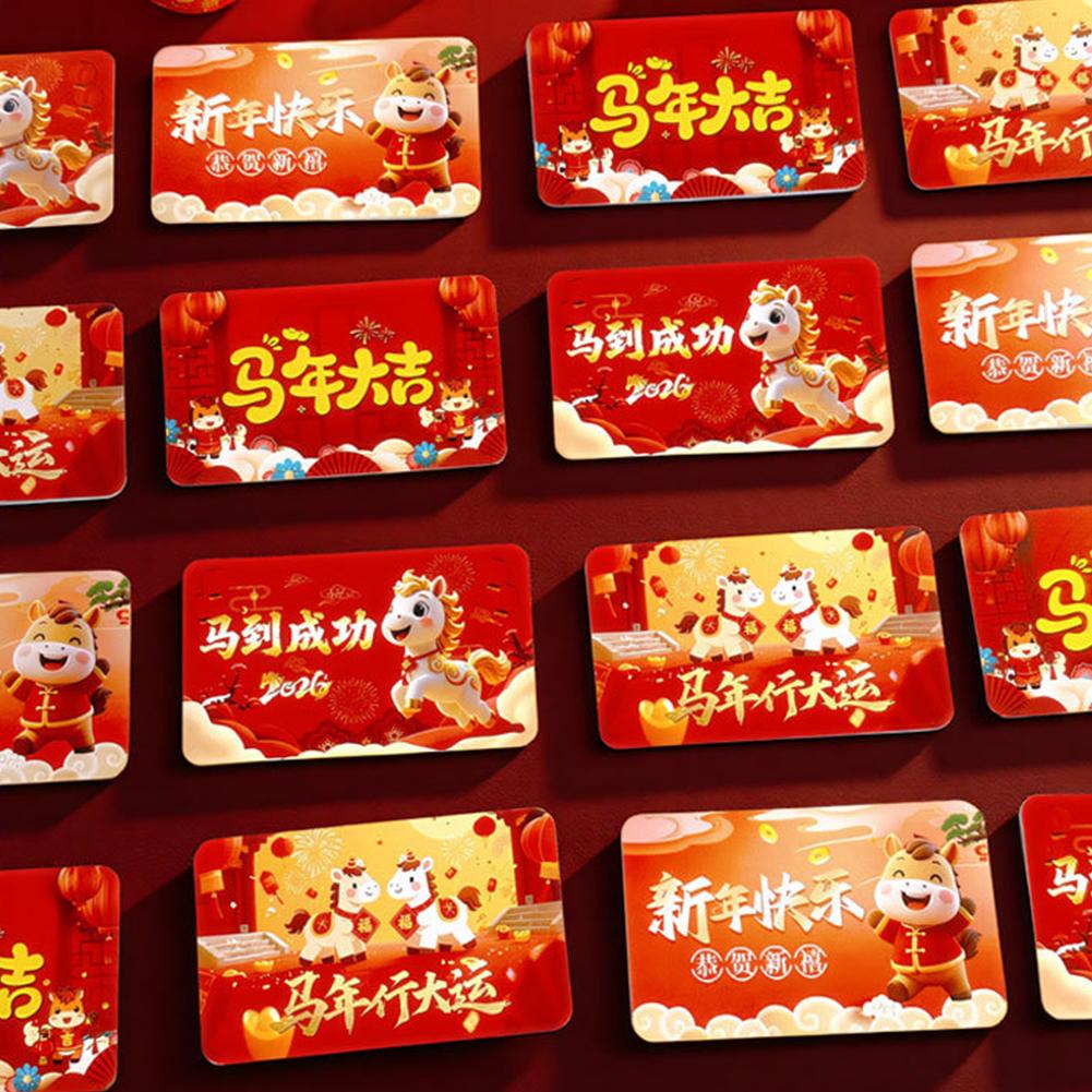 2026 Lunar New Year Year Of The Horse DIY Scratch Off Cards Kit 50PCS Festive Red Chinese Spring Festival Party Favors