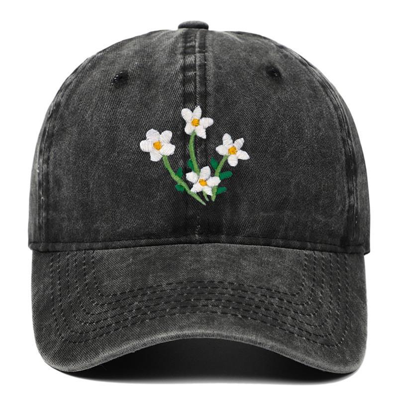 Floral Embroidered Baseball Cap With Curved Brim For Casual Style