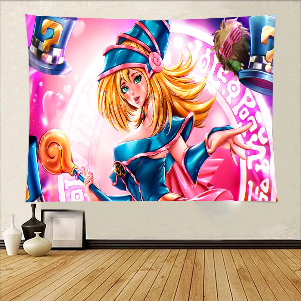 Yu Gi Oh Dark Magician Girl Tapestry Wall Hanging Printed Polyester Tapestry INS Decoration Wall Decor
