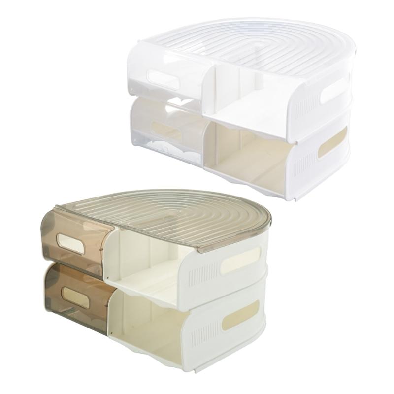 U Shape Refrigerator Eggs Holders With Rolling Design 2 Layer Clear Kitchen Storage For Holders And Restaurant