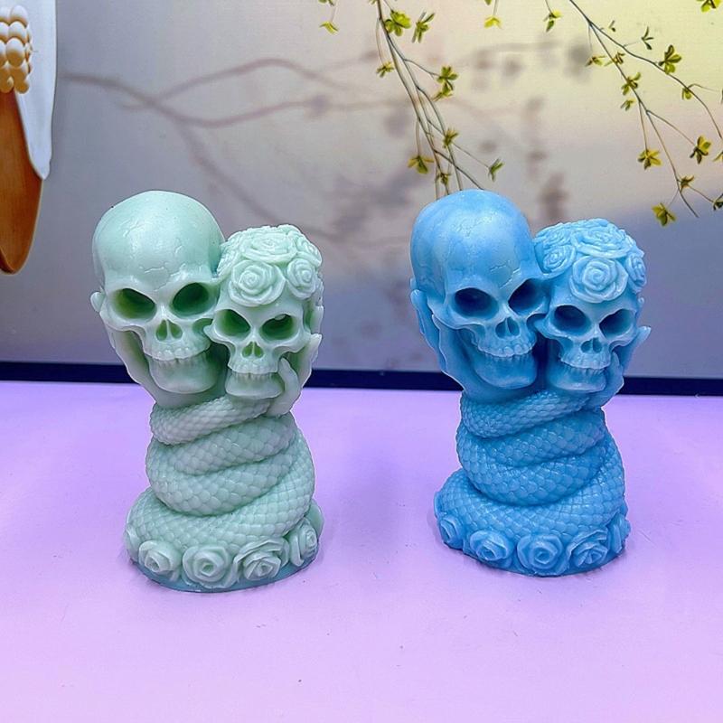 Skull Rose Snake Silicone Candle Molds For Making Candle Soap Chocolate Halloween Home Decoration Epoxy Resin Project