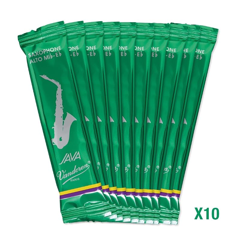 Vandoren Alto Saxophone Reeds, Java, Hardness: 2-1/2 (10 reeds)