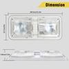 OEMASSIVE 12V 48LED 2835 SMD Interior Double Dome Ceiling Light Cabin Roof Lamp For RV Boat Camper Caravan Lorry Bus Motorhome