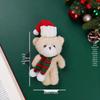 Christmas Blush Bear Plush Keyring with Scarf - Cute One-Piece Bag Charm Toy Gift